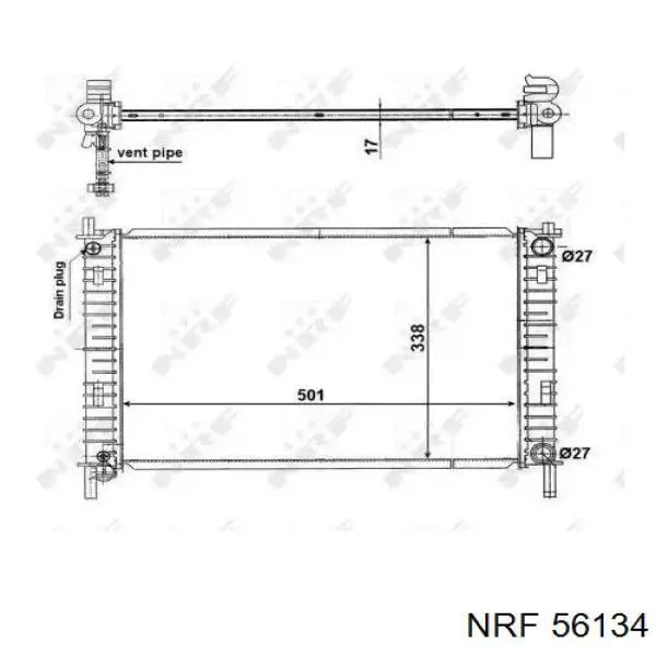 56134 NRF radiador refrigeración del motor