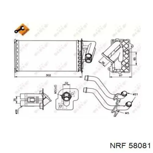 58081 NRF radiador calefacción