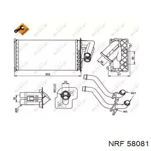 58081 NRF radiador de calefacción