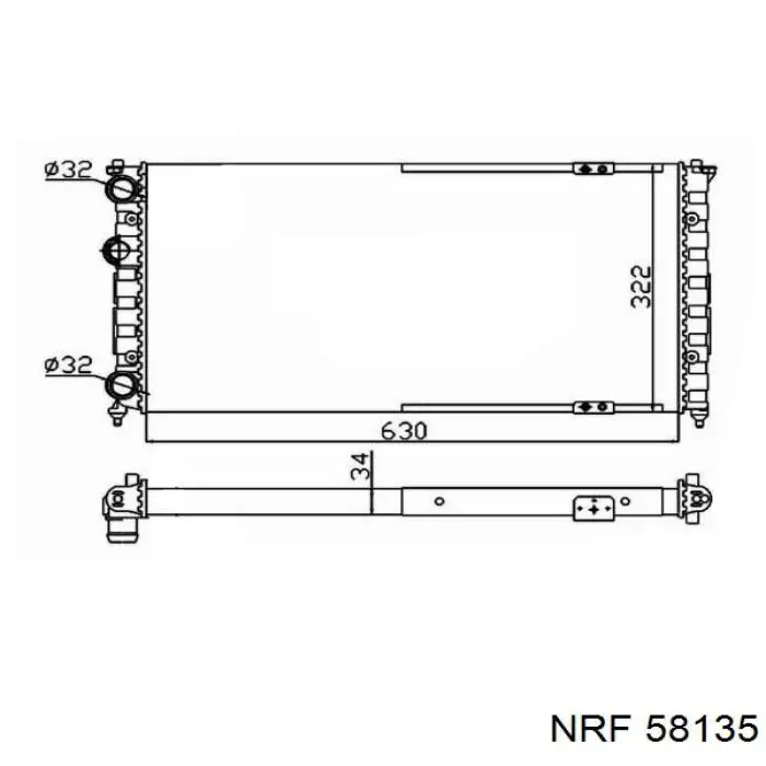 58135 NRF radiador refrigeración del motor