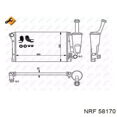 58170 NRF radiador refrigeración del motor