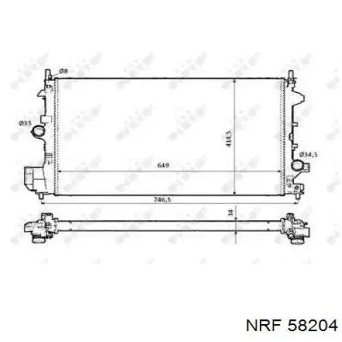 58204A NRF radiador refrigeración del motor