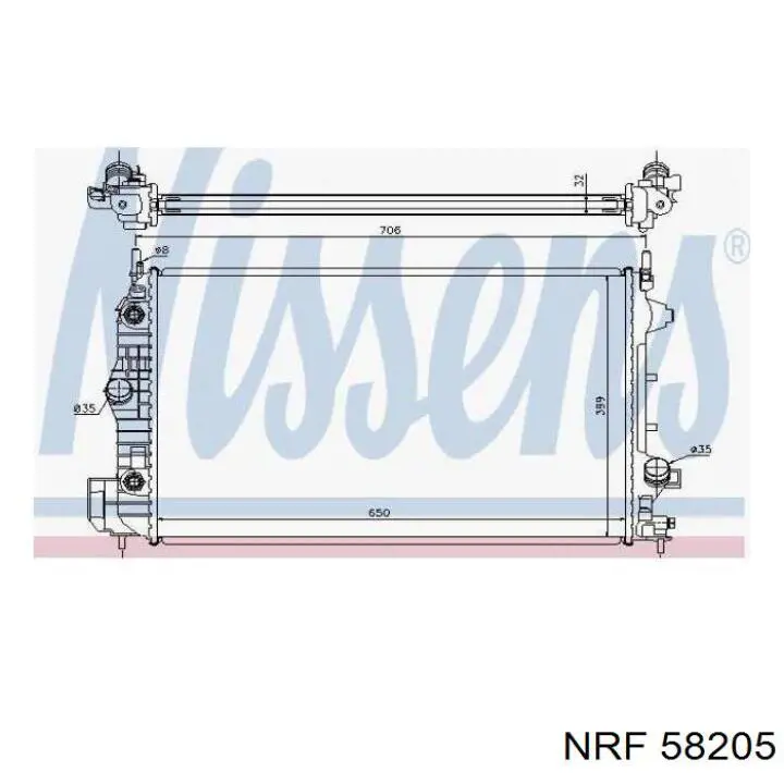 58205 NRF radiador