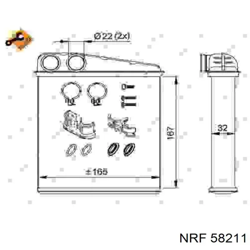 58211 NRF radiador de calefacción
