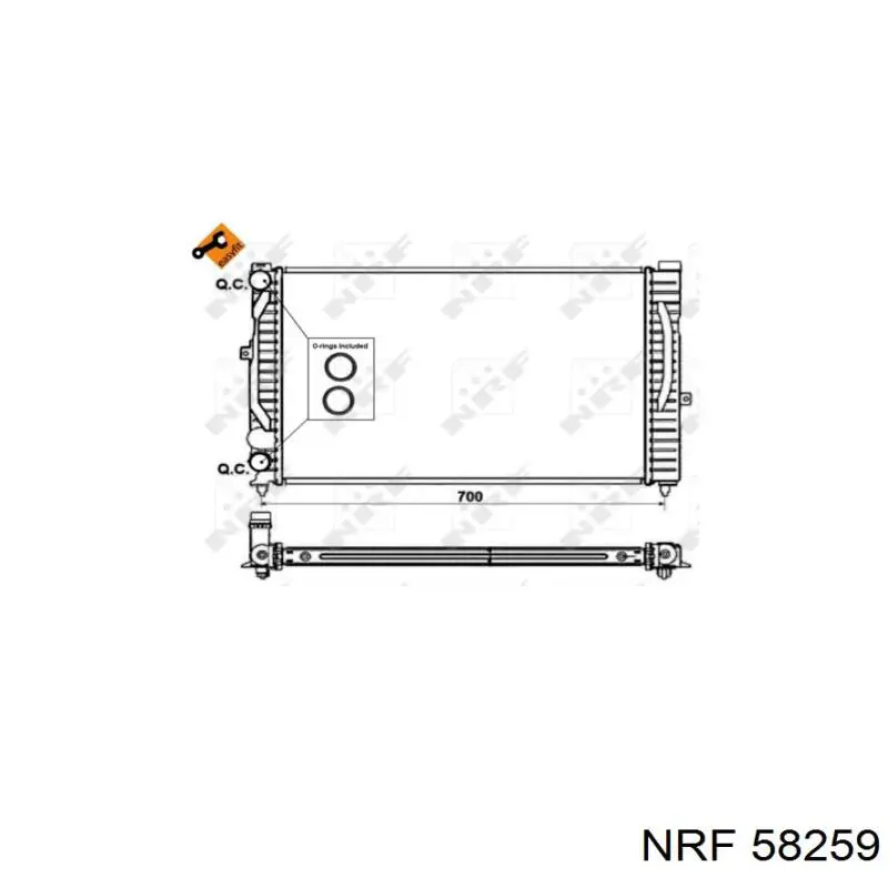 Água radiador NRF 58259 precio, desde 54,01 EUR
