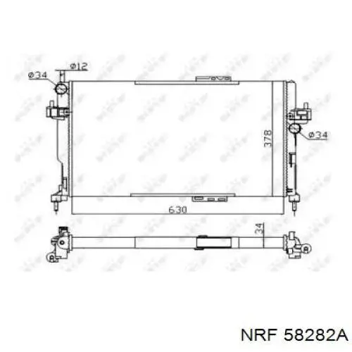 58282A NRF radiador refrigeración del motor