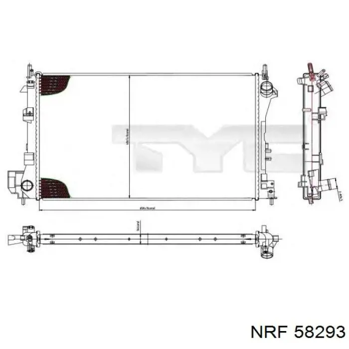 58293 NRF radiador refrigeración del motor