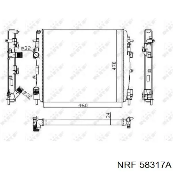 58317A NRF radiador refrigeración del motor