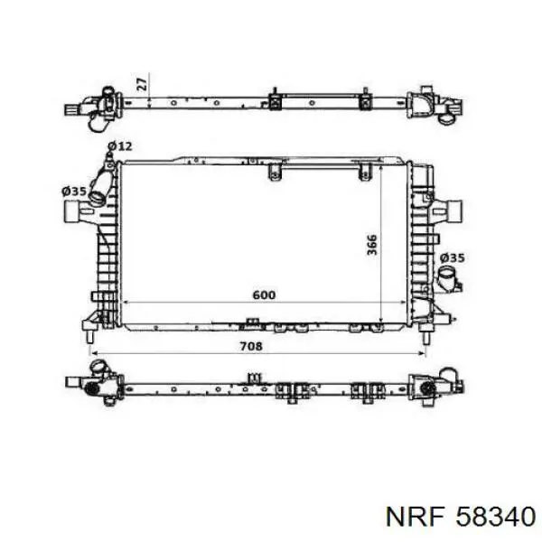 58340 NRF radiador refrigeración del motor