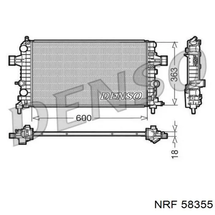 58355 NRF radiador refrigeración del motor