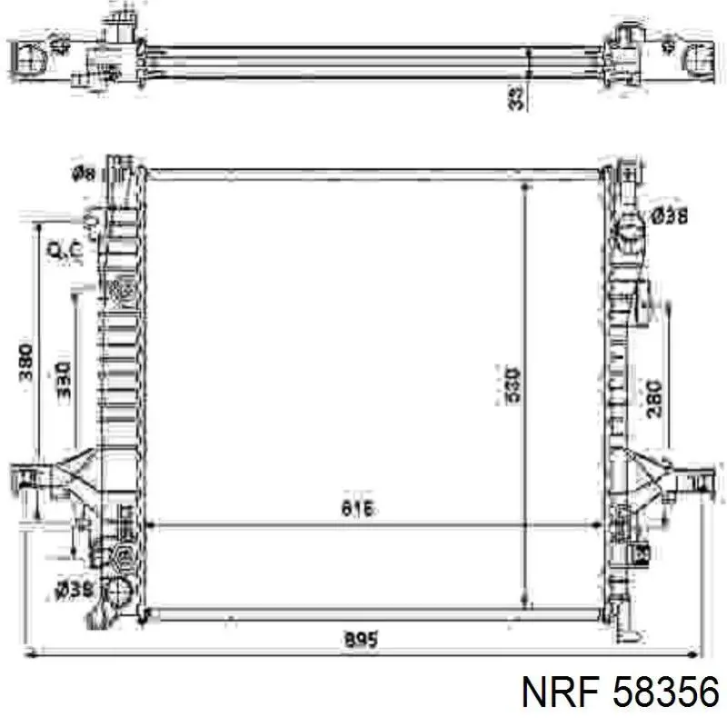 58356 NRF radiador refrigeración del motor