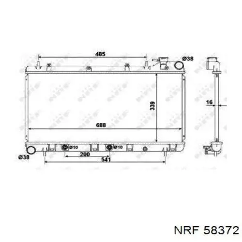 58372 NRF radiador refrigeración del motor