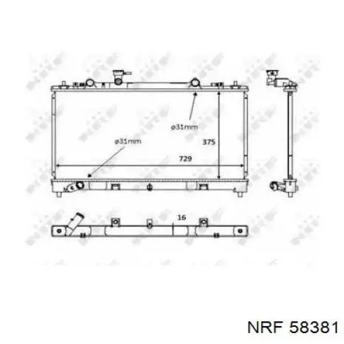 58381 NRF radiador