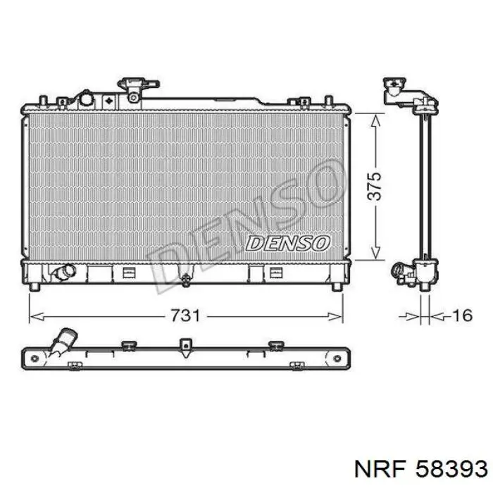 44A283 FPS radiador refrigeración del motor