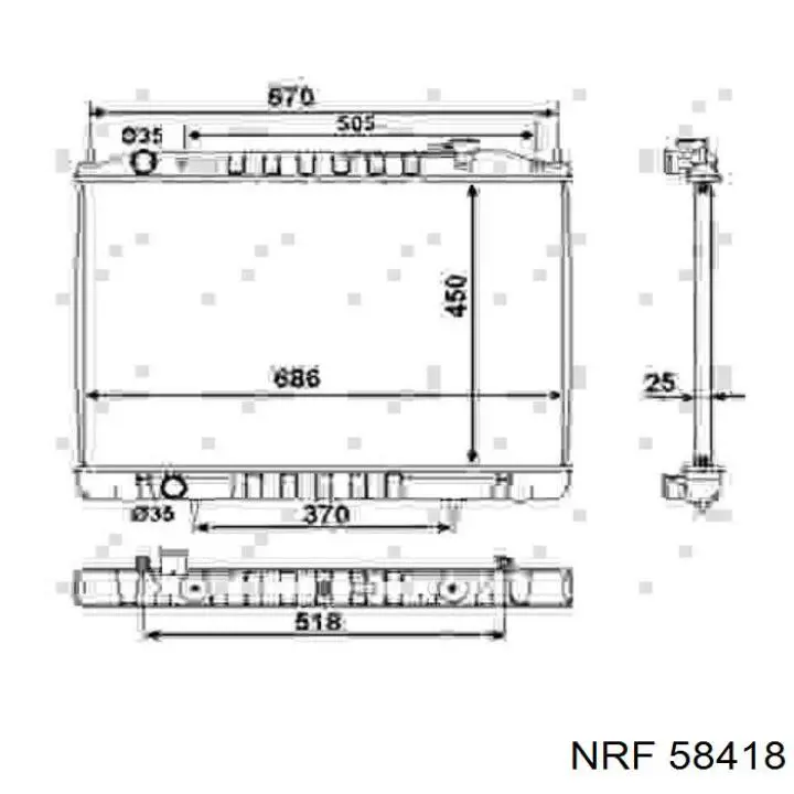 58418 NRF radiador refrigeración del motor