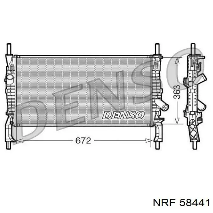 58441 NRF radiador refrigeración del motor