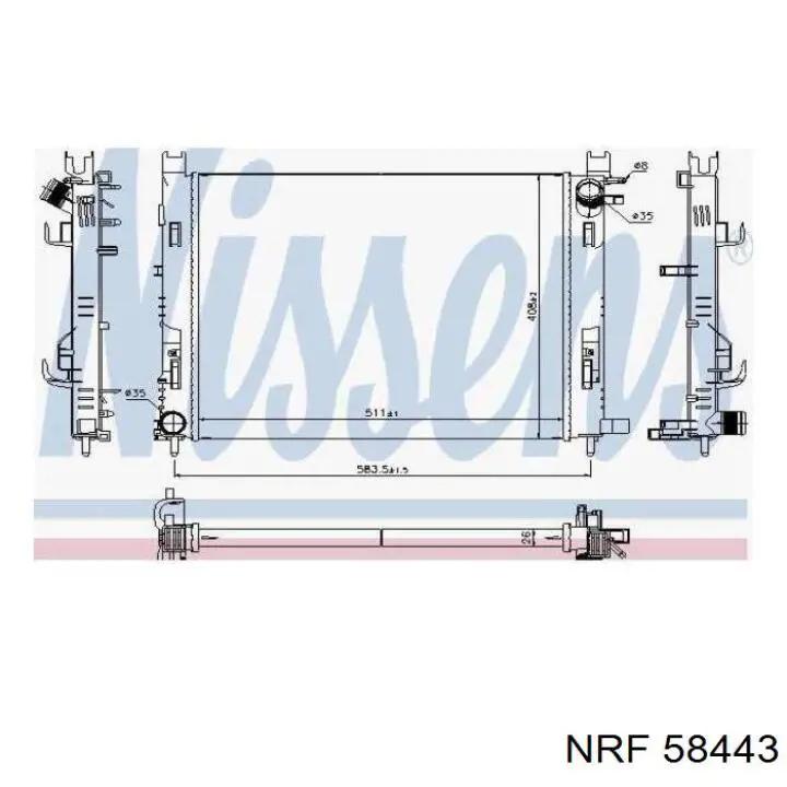 RA637624A Signeda radiador refrigeración del motor