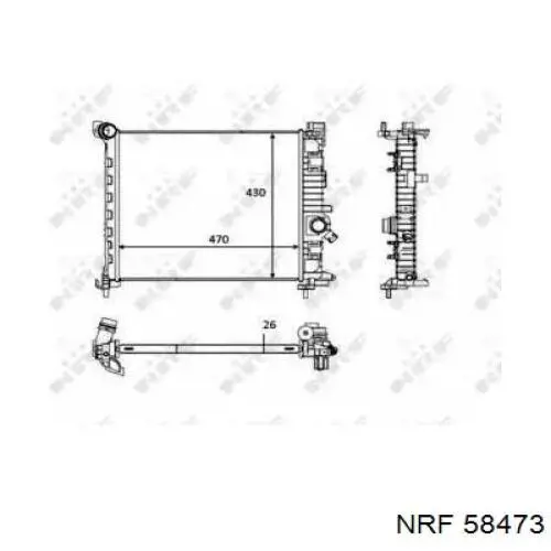 58473 NRF radiador refrigeración del motor