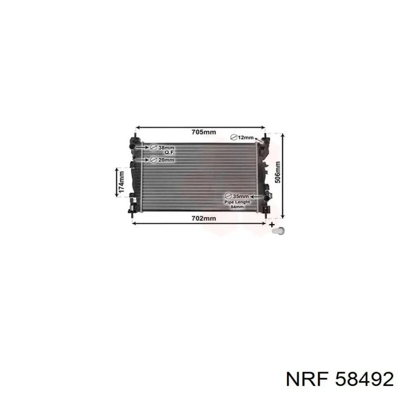 Água radiador NRF 58492 precio, desde 113,91 EUR