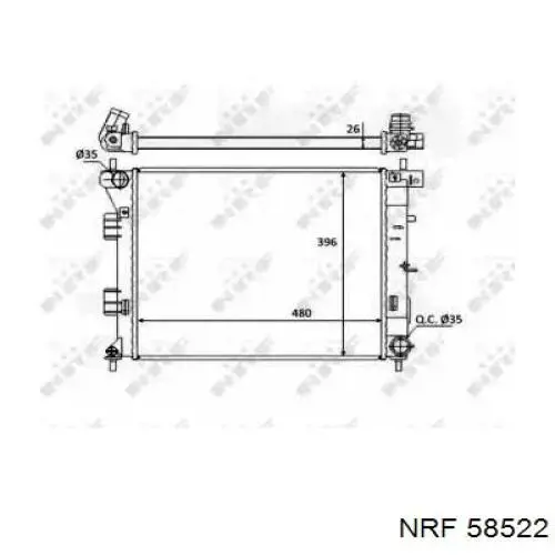 58522 NRF radiador refrigeración del motor