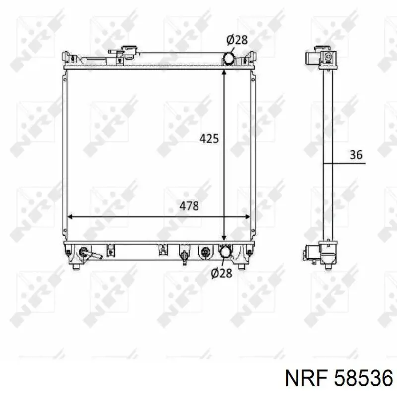Comprar 58536 NRF Radiador de auto