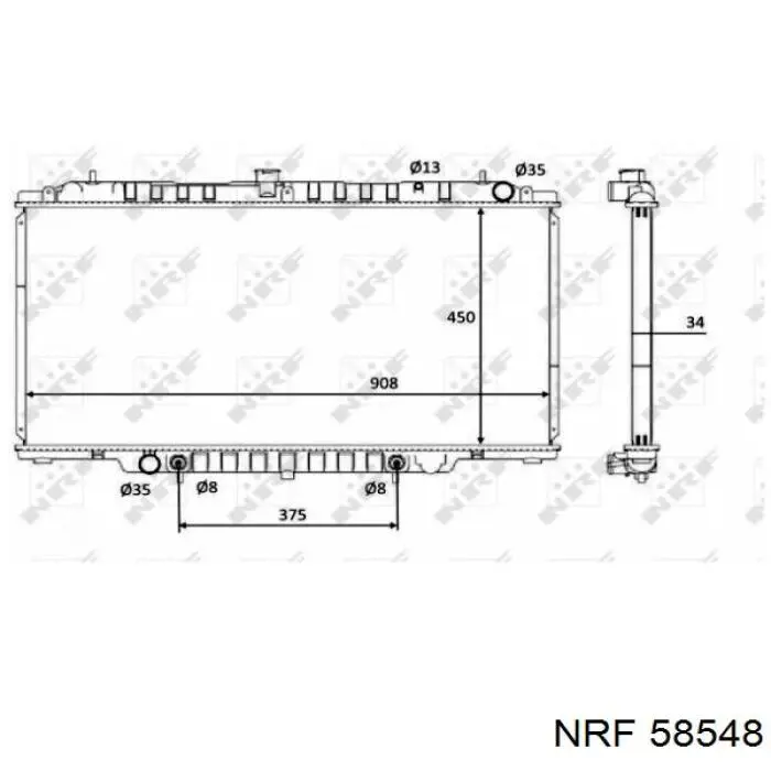 Radiador 21460VB301 Nissan/Infiniti
