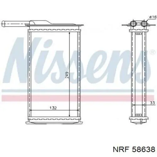 58638 NRF Radiador interior