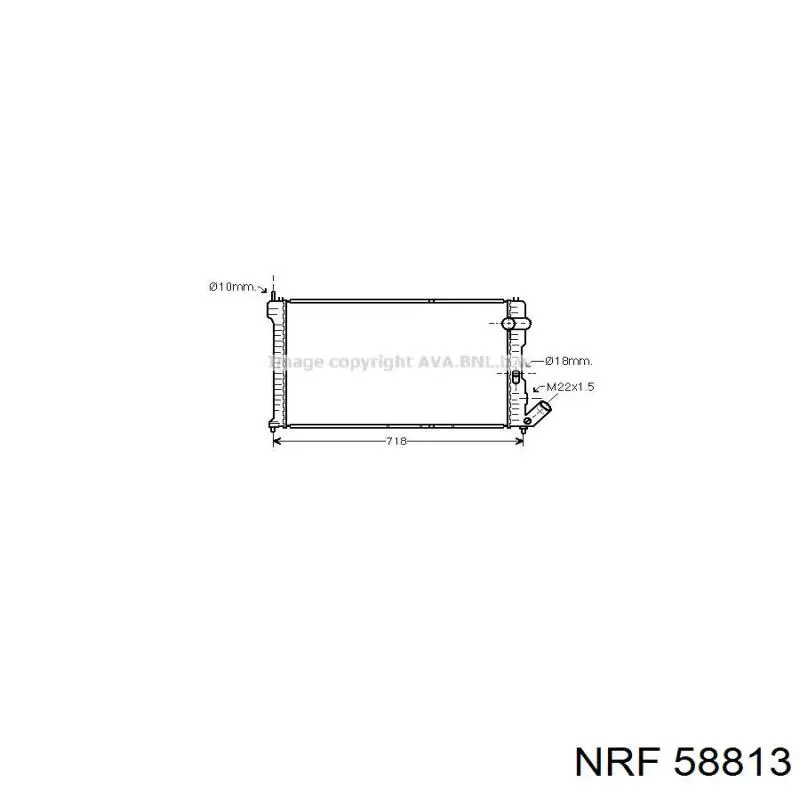 58813 NRF radiador refrigeración del motor