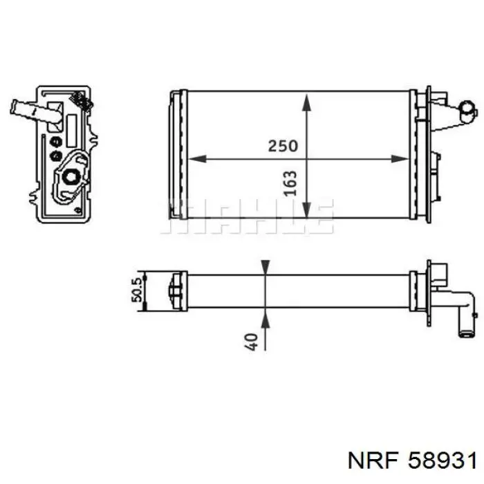 58931 NRF radiador calefacción