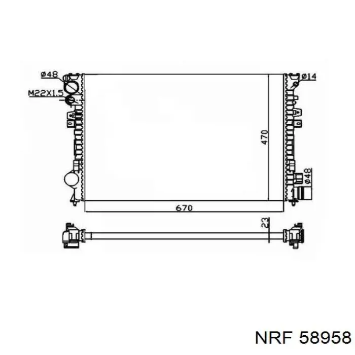 58958 NRF radiador