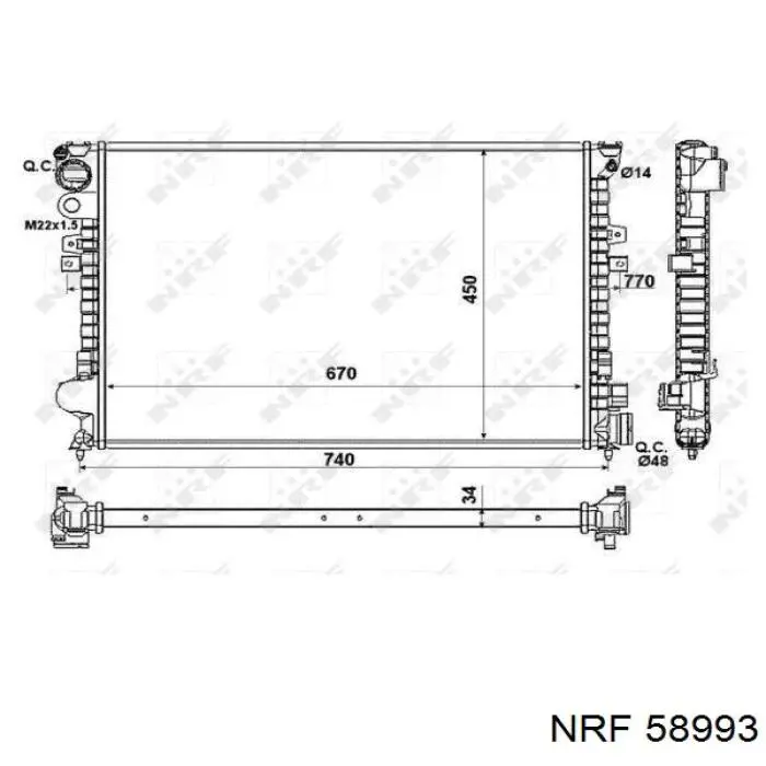58993 NRF radiador