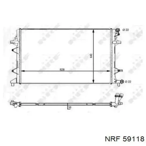 59118 NRF radiador refrigeración del motor