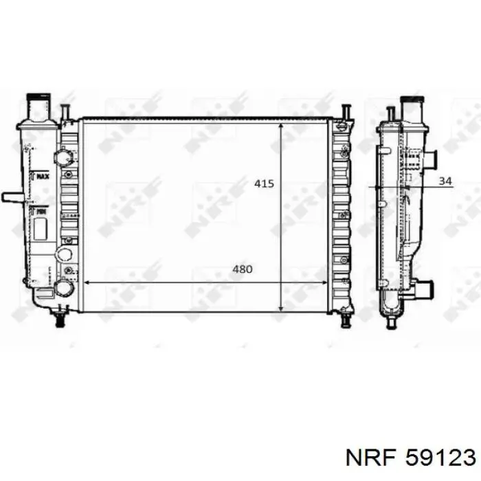 59123 NRF radiador refrigeración del motor