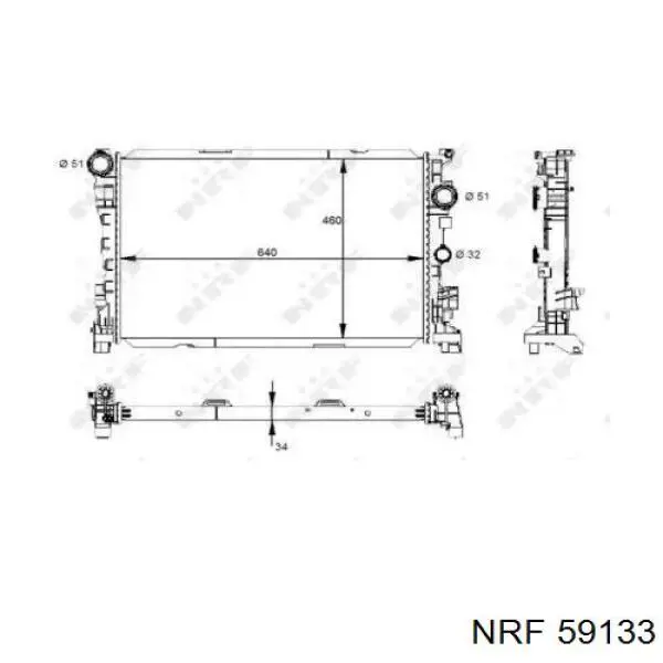 Água radiador NRF 59133 precio, desde 195,90 EUR