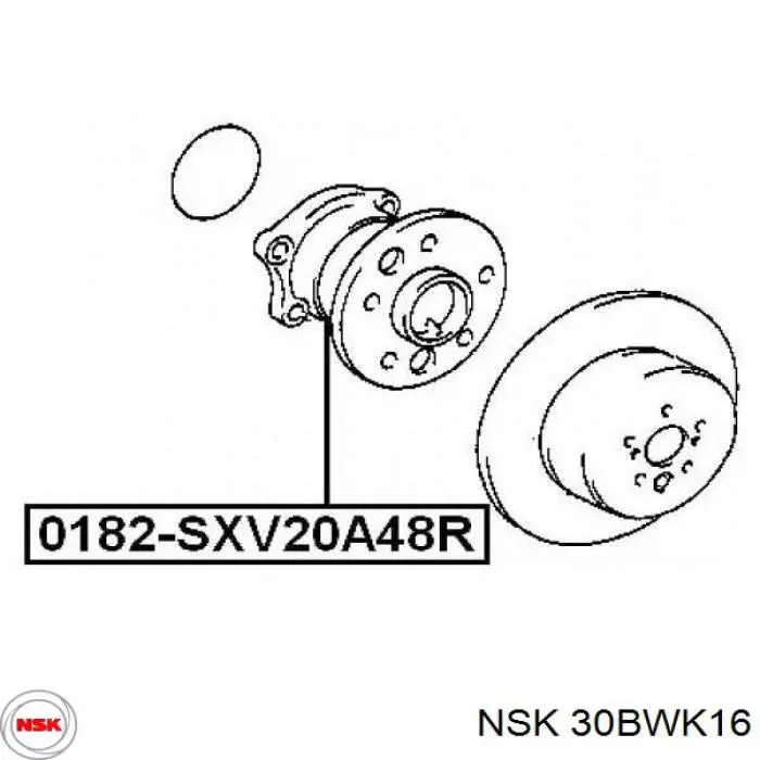 30BWK16 NSK cojinete de rueda trasero