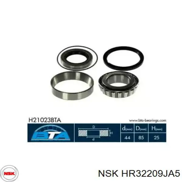 HR32209J-A- 5 NSK cojinete de rueda trasero