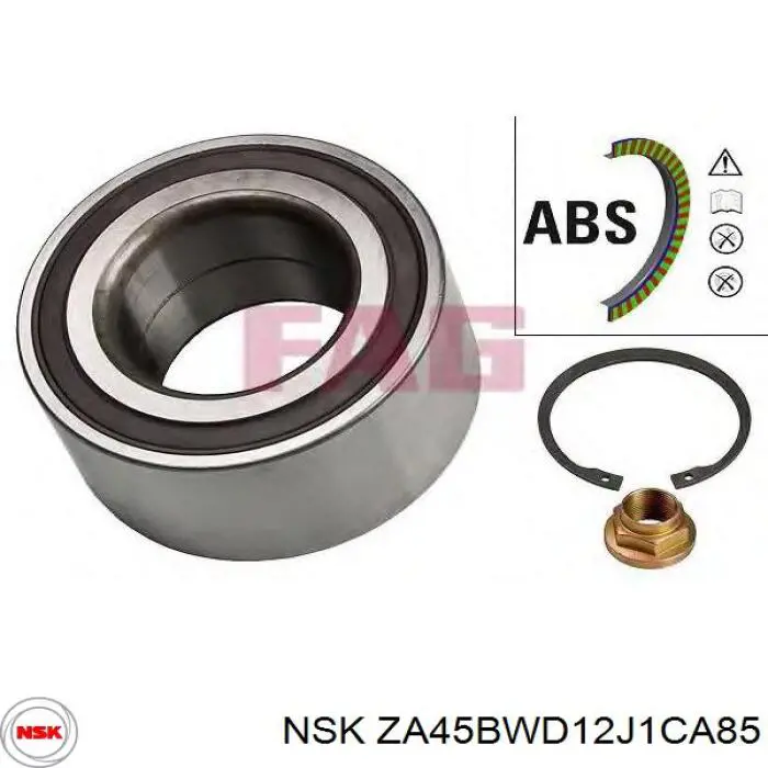 Cojinete de rueda delantero NSK ZA45BWD12J1CA85 precio, desde 33,06 EUR