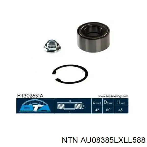 Comprar AU08385LXLL588 NTN Cojinete de rueda delantero