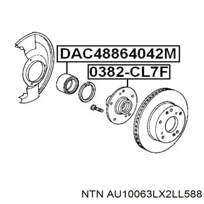 AU10063LX2LL588 NTN cojinete de rueda delantero