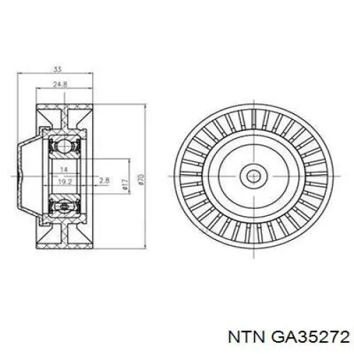 GA35272 NTN polea inversión / guía, correa poli v