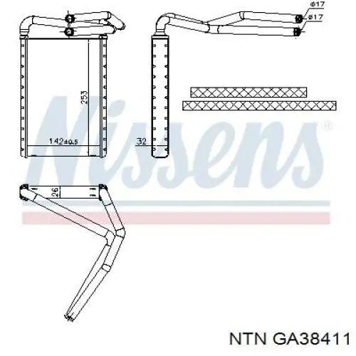 GA384.11 NTN tensor de correa, correa poli v