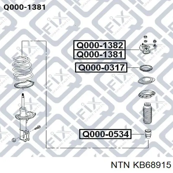 KB689.15 NTN soporte amortiguador delantero izquierdo