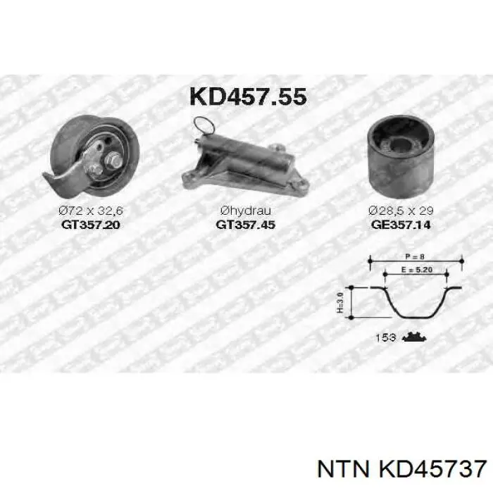 KD457.37 NTN kit correa de distribución