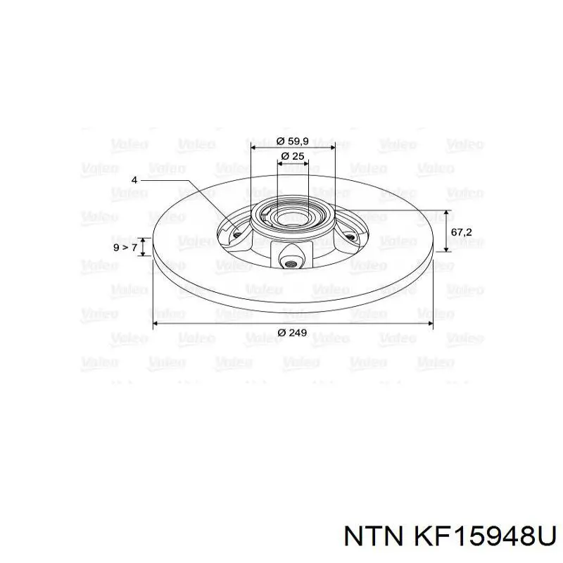 KF159.48U NTN disco de freno trasero