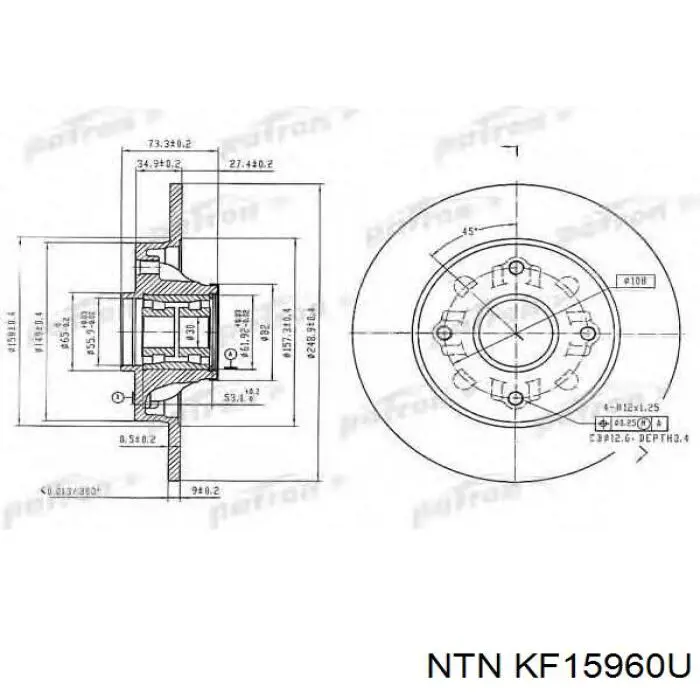 KF15960U NTN disco de freno trasero