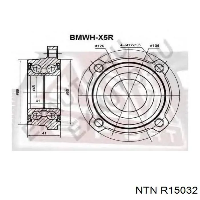 R150.32 NTN cojinete de rueda trasero