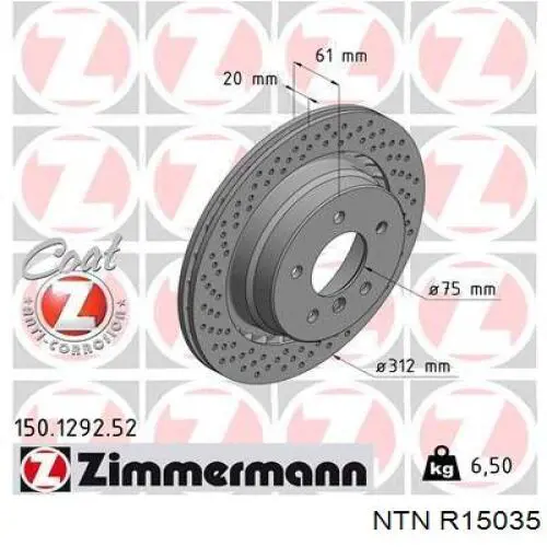 R150.35 NTN cubo de rueda delantero