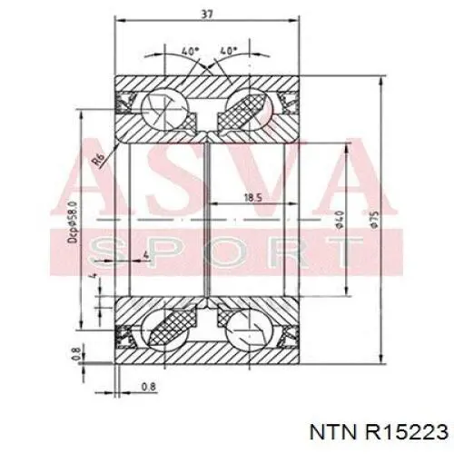 R152.23 NTN cojinete de rueda delantero