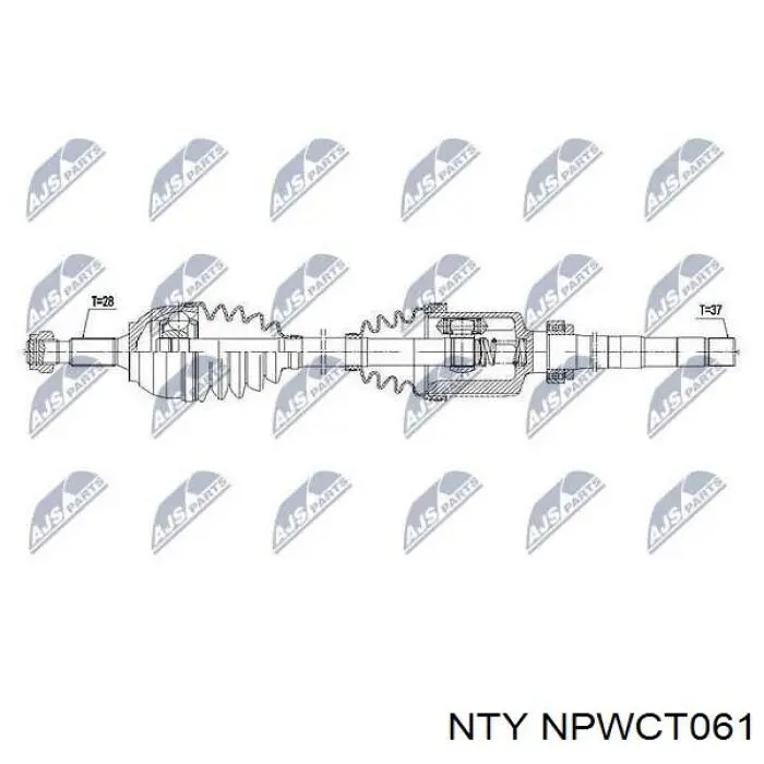 NPW-CT-061 NTY árbol de transmisión delantero derecho