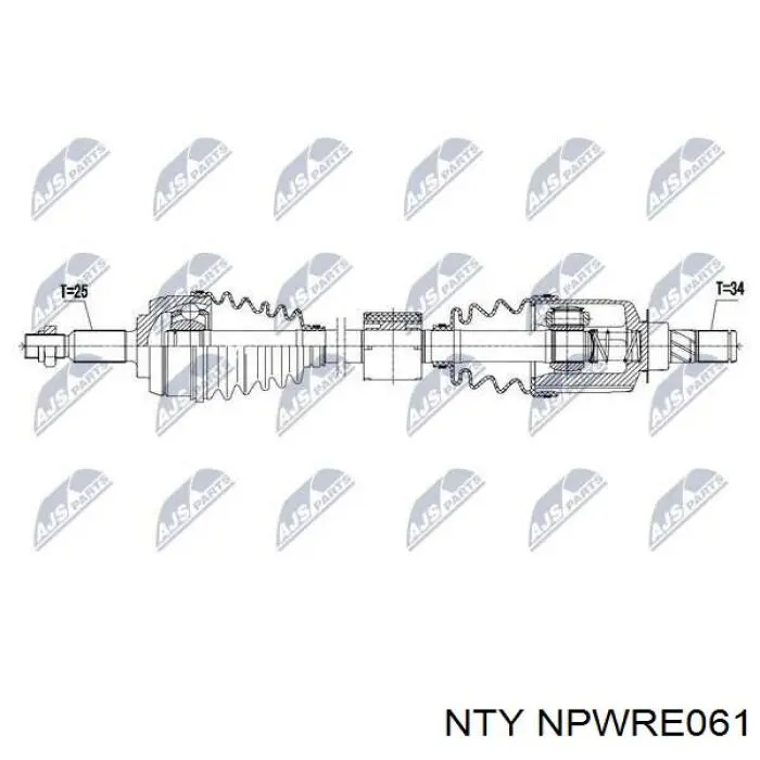 306734 Loebro árbol de transmisión delantero izquierdo